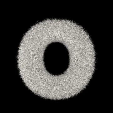 3D Rendering Creative Illustration White Furry Letter O Stock Illustration