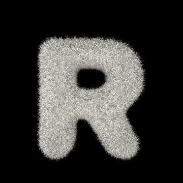 3D Rendering Creative Illustration White Furry Letter R Stock Illustration