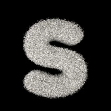 3D Rendering Creative Illustration White Furry Letter S Stock Illustration