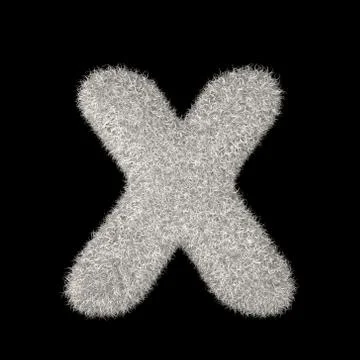 3D Rendering Creative Illustration White Furry Letter X Stock Illustration