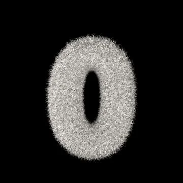 3D Rendering Creative Illustration White Furry Number 0 Stock Illustration