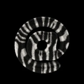 3D Rendering Creative Illustration Zebra Print Furry Symbol At Stock Illustration