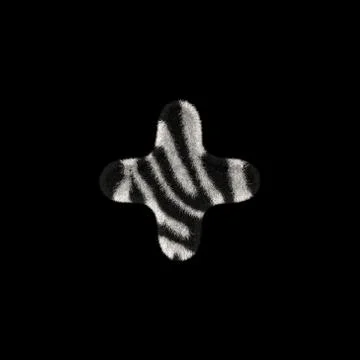 3D Rendering Creative Illustration Zebra Print Furry Symbol Plus Stock Illustration