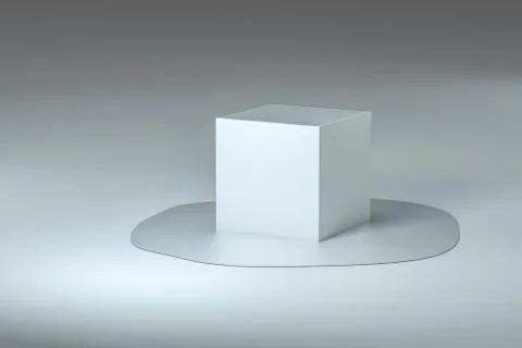 3d rendering, creative melted geometry with white background Illustrazione stock