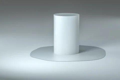 3d rendering, creative melted geometry with white background Illustrazione stock