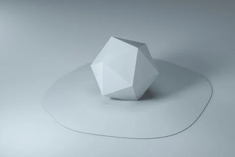 3d rendering, creative melted geometry with white background Illustrazione stock
