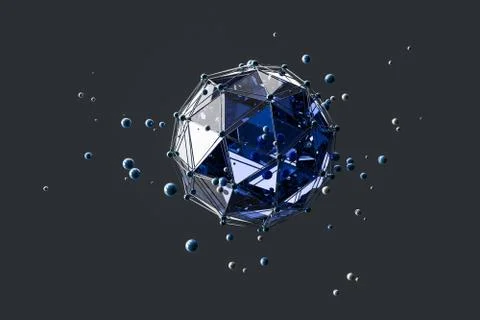 3d rendering, creative triangle polygon construction イラスト素材