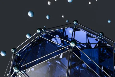 3d rendering, creative triangle polygon construction Illustrazione stock