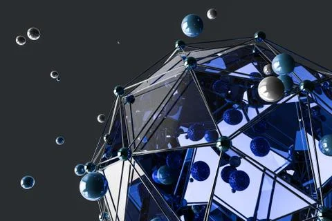 3d rendering, creative triangle polygon construction Stock Illustration