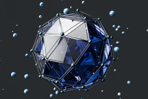 3d rendering, creative triangle polygon construction Illustrazione stock