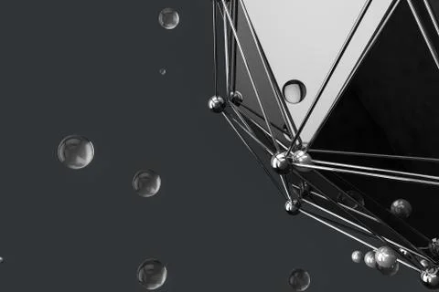 3d rendering, creative triangle polygon construction Stock Illustration