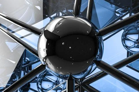 3d rendering, creative triangle polygon construction Illustrazione stock