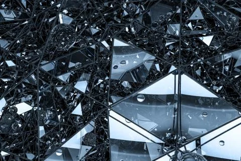 3d rendering, creative triangle polygon construction Illustrazione stock