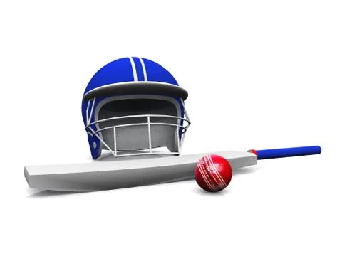 3D rendering of cricket gear. Stock Illustration