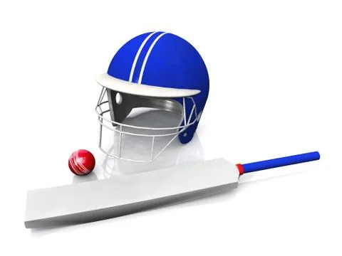3D rendering of cricket gear. Stock Illustration