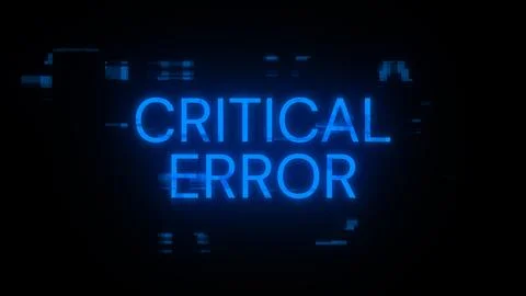 3D rendering critical error text with screen effects of technological glitche Stock Illustration