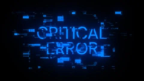 3D rendering critical error text with screen effects of technological glitche Stock-Illustration