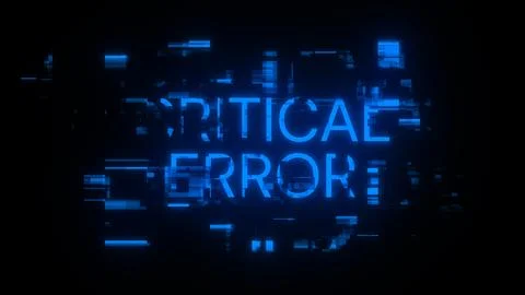 3D rendering critical error text with screen effects of technological glitche Stock Illustration