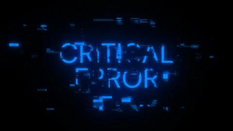 3D rendering critical error text with screen effects of technological glitche Stock Illustration