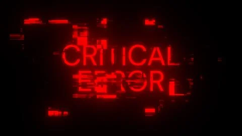 3D rendering critical error text with screen effects of technological glitche Stock Illustration