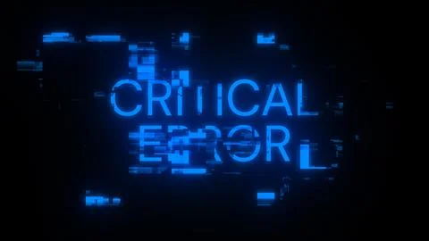 3D rendering critical error text with screen effects of technological glitche Stock Illustration