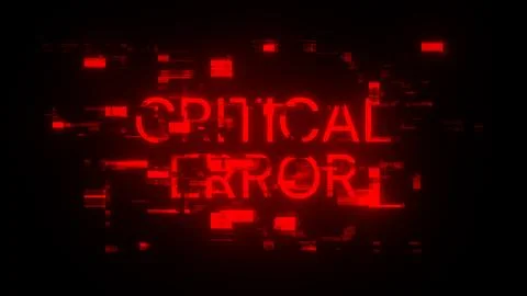 3D rendering critical error text with screen effects of technological glitche Stock-Illustration