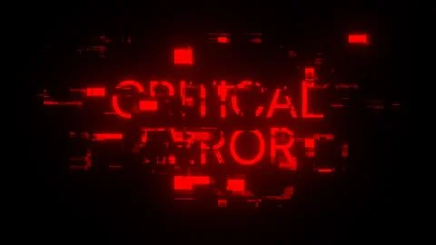 3D rendering critical error text with screen effects of technological glitche Stock Illustration