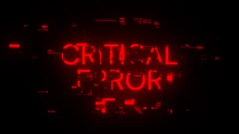 3D rendering critical error text with screen effects of technological glitche Stock Illustration