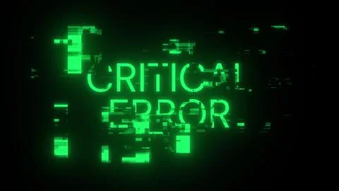 3D rendering critical error text with screen effects of technological glitche 库存插图