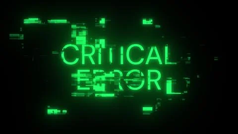 3D rendering critical error text with screen effects of technological glitche Stock Illustration