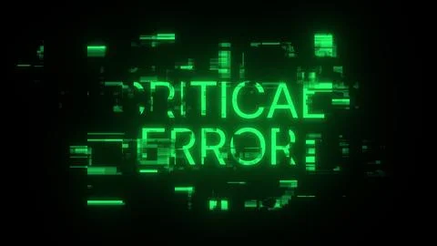 3D rendering critical error text with screen effects of technological glitche Stock Illustration