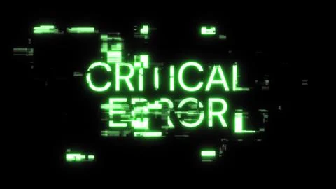 3D rendering critical error text with screen effects of technological glitche Stock-Illustration