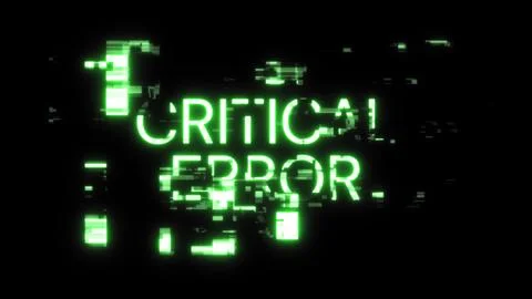 3D rendering critical error text with screen effects of technological glitche Stockillustratie
