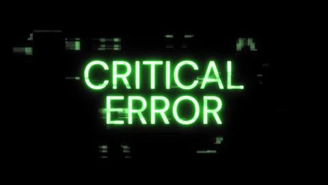 3D rendering critical error text with screen effects of technological glitche Stock Illustration