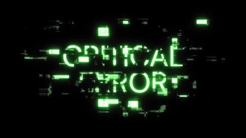 3D rendering critical error text with screen effects of technological glitche Stock Illustration
