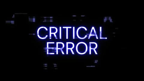 3D rendering critical error text with screen effects of technological glitche Stock Illustration