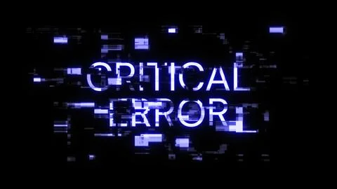 3D rendering critical error text with screen effects of technological glitche Stock Illustration