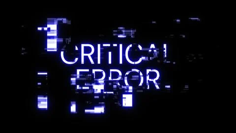 3D rendering critical error text with screen effects of technological glitche Stock Illustration