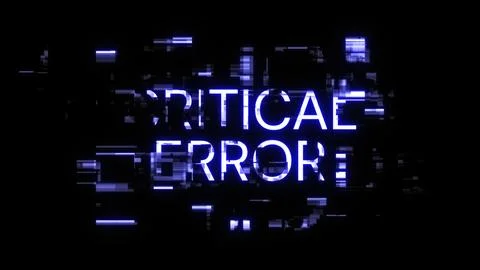 3D rendering critical error text with screen effects of technological glitche Stock Illustration