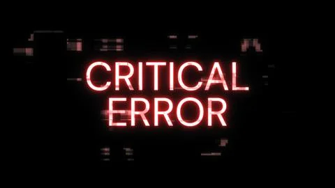 3D rendering critical error text with screen effects of technological glitche Stock Illustration
