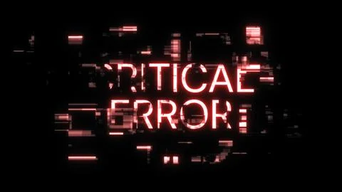 3D rendering critical error text with screen effects of technological glitche Stock Illustration