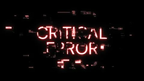 3D rendering critical error text with screen effects of technological glitche Stock Illustration