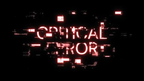 3D rendering critical error text with screen effects of technological glitche Stock-Illustration