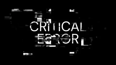 3D rendering critical error text with screen effects of technological glitche Stock Illustration