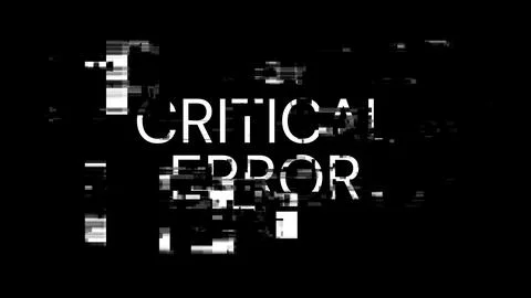 3D rendering critical error text with screen effects of technological glitche Stockillustratie