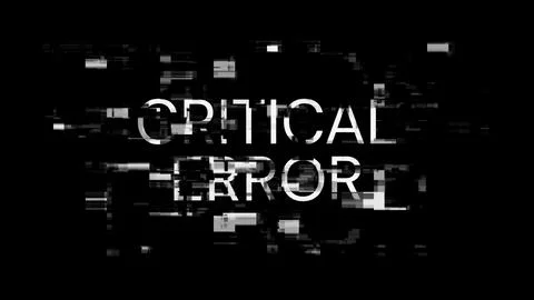 3D rendering critical error text with screen effects of technological glitche Stock-Illustration