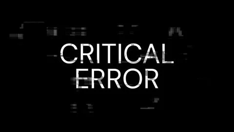 3D rendering critical error text with screen effects of technological glitche Stock Illustration