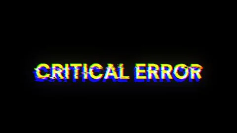 3D rendering critical error text with screen effects of technological glitche Stock-Illustration