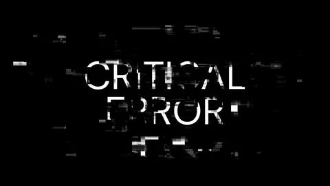3D rendering critical error text with screen effects of technological glitche Stock Illustration