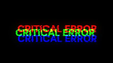3D rendering critical error text with screen effects of technological glitche Stock Illustration